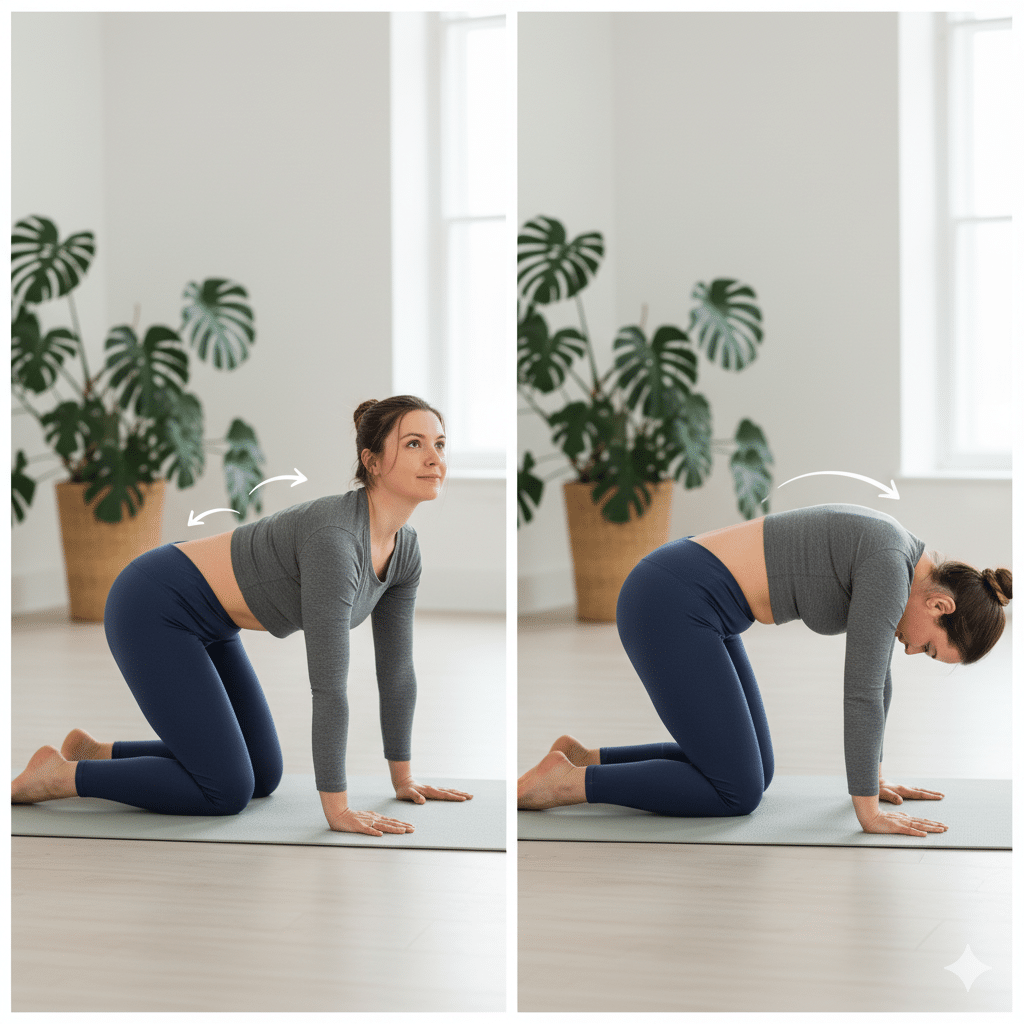 15-Minute Morning Mobility Routine to Unlock Stiff Joints cat and cow exercise