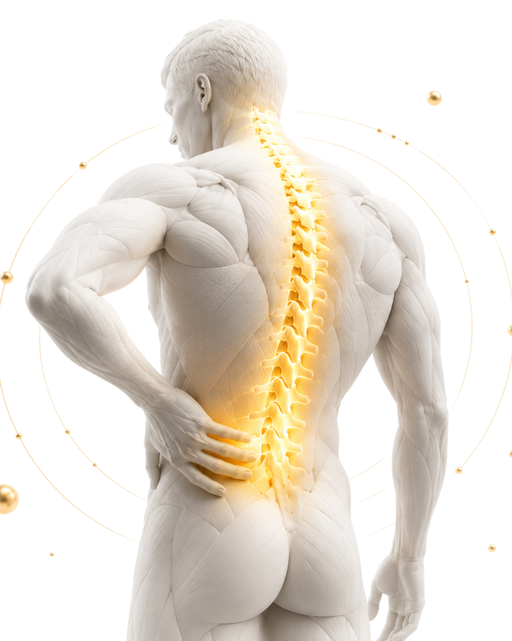 Interactive 3D illustration showing the brain, spinal cord, peripheral nerves, muscles, joints, and the relationship between the nervous system and persistent pain.
